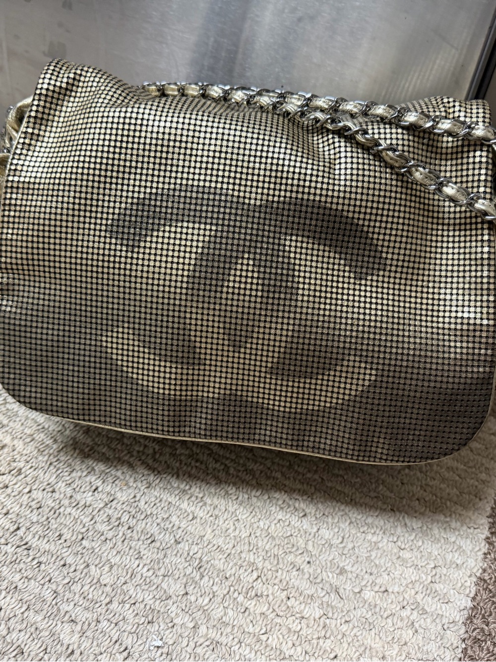 Metallic Gold Chain Shoulder Bag - Picture 9 of 12